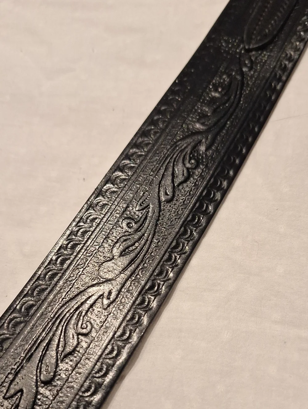 Frontier By Vogel Of Texas Embossed Black Leather Belt